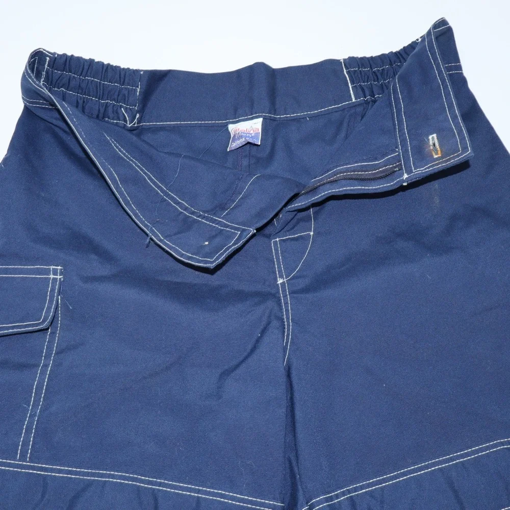 Vintage Catalina Men Navy Blue Board‎ Shorts White Contrast Stitch Size 34 USA